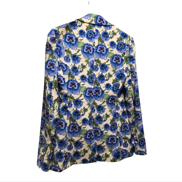 Alice & Olivia Blue Macey Floral Blazer Fitted Size 2 - Picture 7 of 12